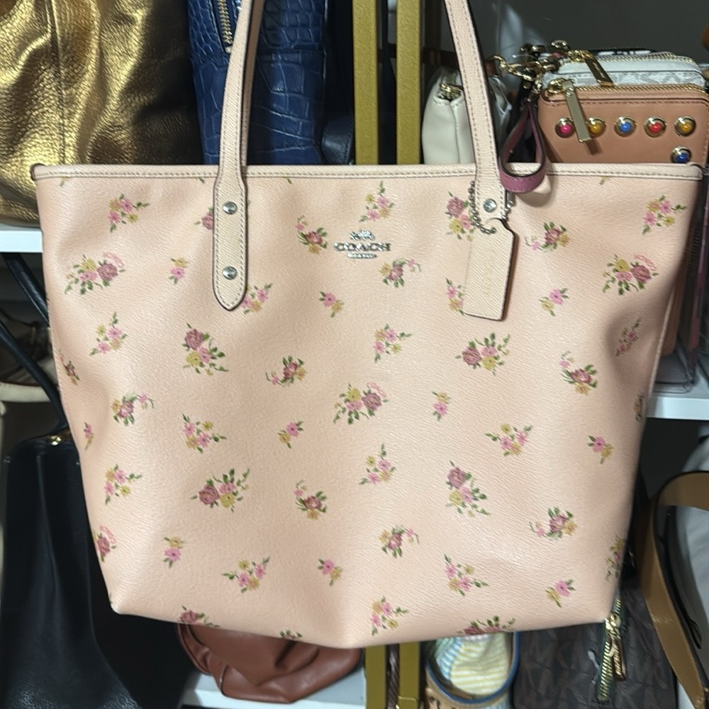 Coach Pink Floral Tote Bag